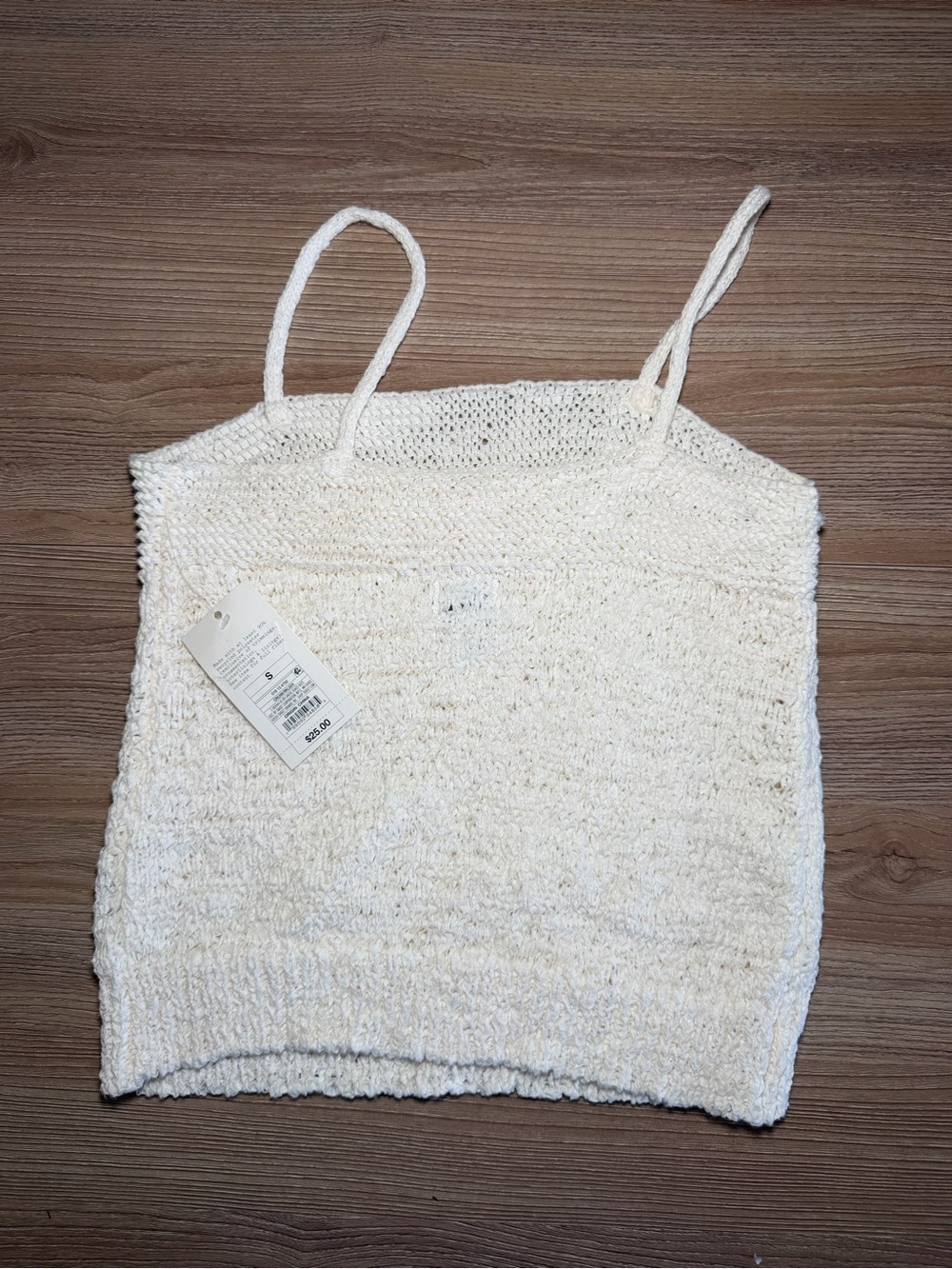 a new day Cream Knit Cropped Camisole with Spaghetti Straps